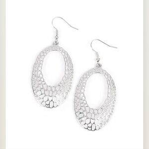 Elegant Silver Textured Earrings. The HOLE Nine Yards - Silver